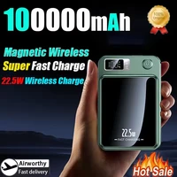 100000mAh Magnetic Wireless Power Bank Fast Charger For Magsafe Portable Auxiliary Battery Pack For iphone Huawei Samsung 2025 1