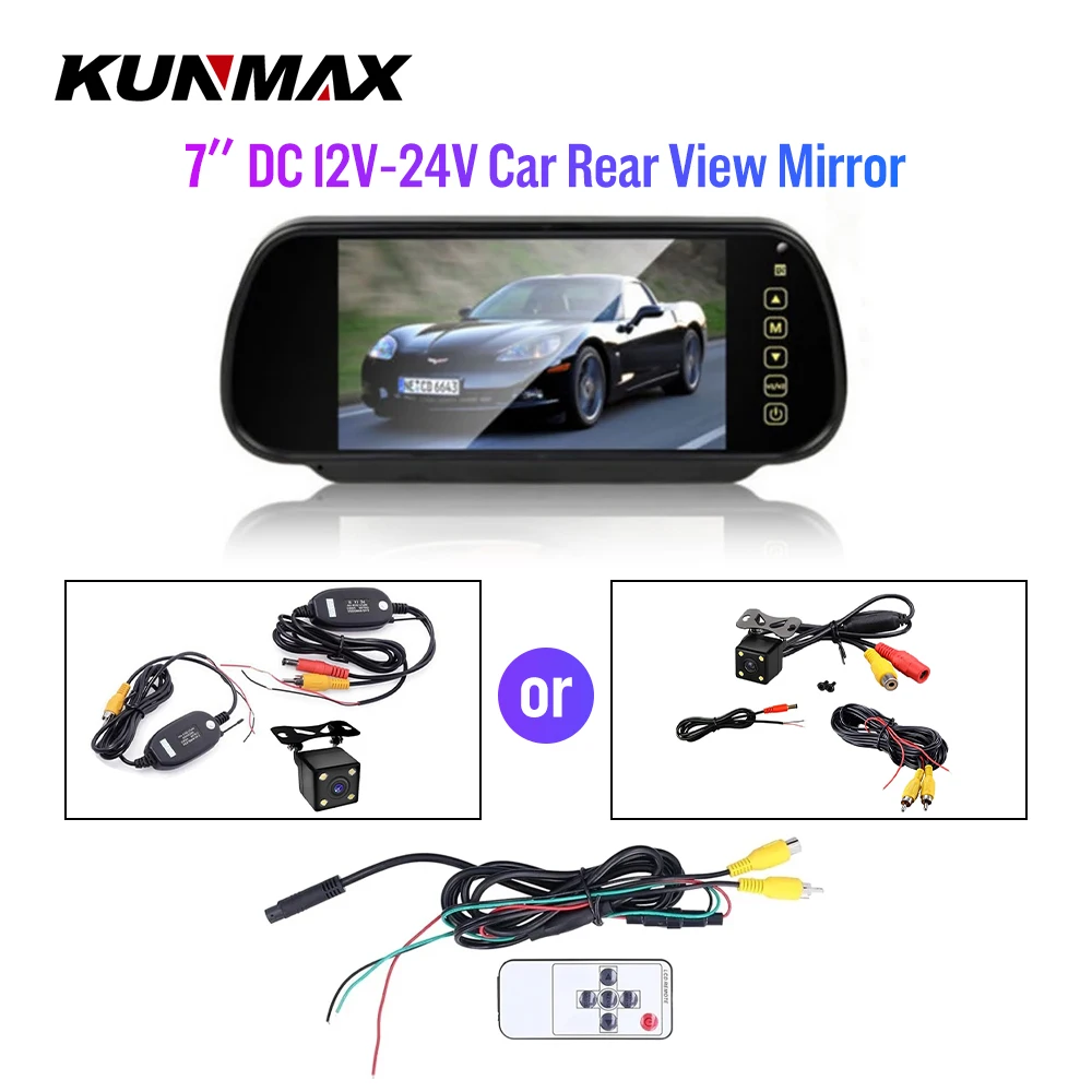 차량 스타일링 무선 TFT LCD 화면, 차량 후방 모니터 디스플레이, 후방 백업 카메라, 차량 TV 디스플레이, 와이파이, 7 인치 