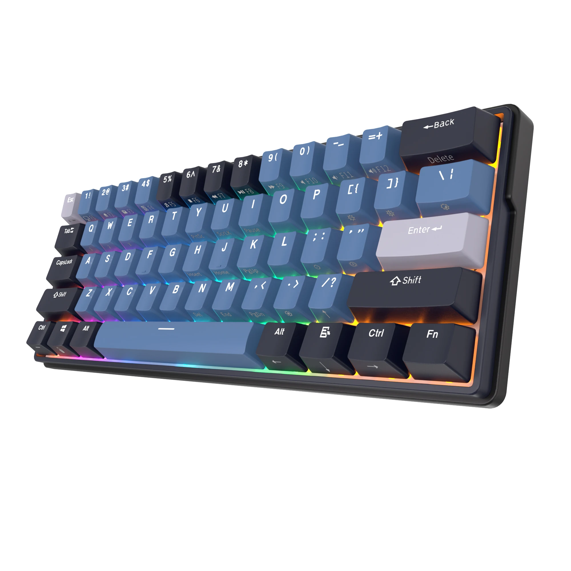 købe Forkert Fortrolig ROYAL KLUDGE RK61 Plus 2.4G Wireless Bluetooh Mechanical Keyboard 61 Keys  60% Compact RGB Backlit Hot-swappable Gaming Keyboards