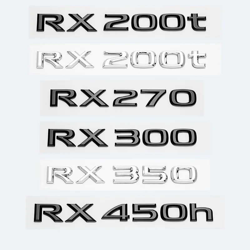 

3D Chrome Glossy Black ABS RX200t RX270 RX300 RX350 RX450h RX450hL HYBRID Emblem for LEXUS Car Trunk Trunk Rear Logo Sticker