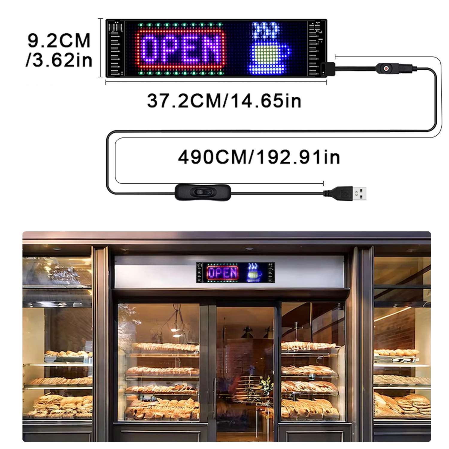 LED Flexible Screen Scrolling Advertising LED Signage USB 5V Bluetooth App Control Programmable Text Pattern Clock LED Car sign