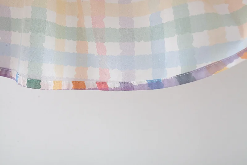 Sommer Neues süßes buntes kariertes Baby-Mädchenkleid, weißer Kragen, ärmellose Kinderkleidung (9 Monate – 3 Jahre alt) – Detail 9