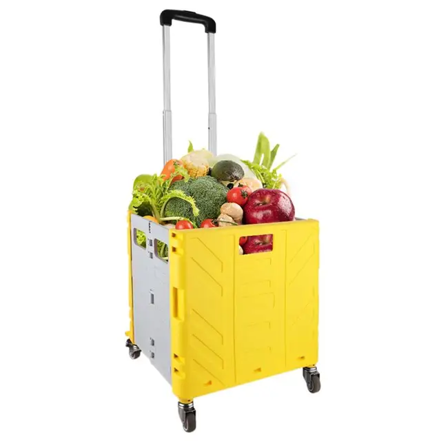 Gördülő Láda Kerekekkel Összecsukható Közüzemi Kosár Nagy Teherbírású Kézi Kocsi Távcsöves Fogantyúval