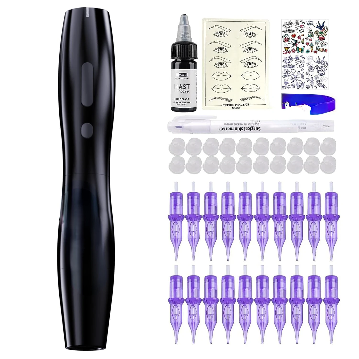 

Kit, P20 Wireless Tattoo Pen Machine Gun Kit, The Slim Tattoo Pen with Digital Display Chargeble Battery, Pro Tattoo Needles Car