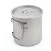 Keith Titanium Single-wall Mug with Folding Handle and Lid Outdoor Camping Travel Hiking Cups 220ml-500ml 6