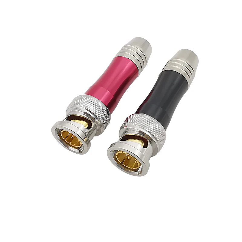 

2Pcs Gold-Plated BNC Male Plug Adapter Soldering Type HD SDI 75-5 BNC Monitoring Video Cable Coaxial BNC Plugs Connector