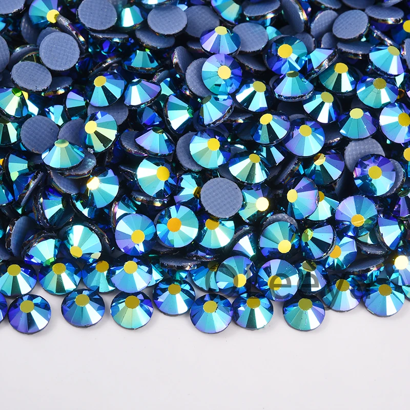 Oleeya Glitter Hotfix Rhinestones - 1440pcs Crystal Pack for DIY Nail Art Accessories