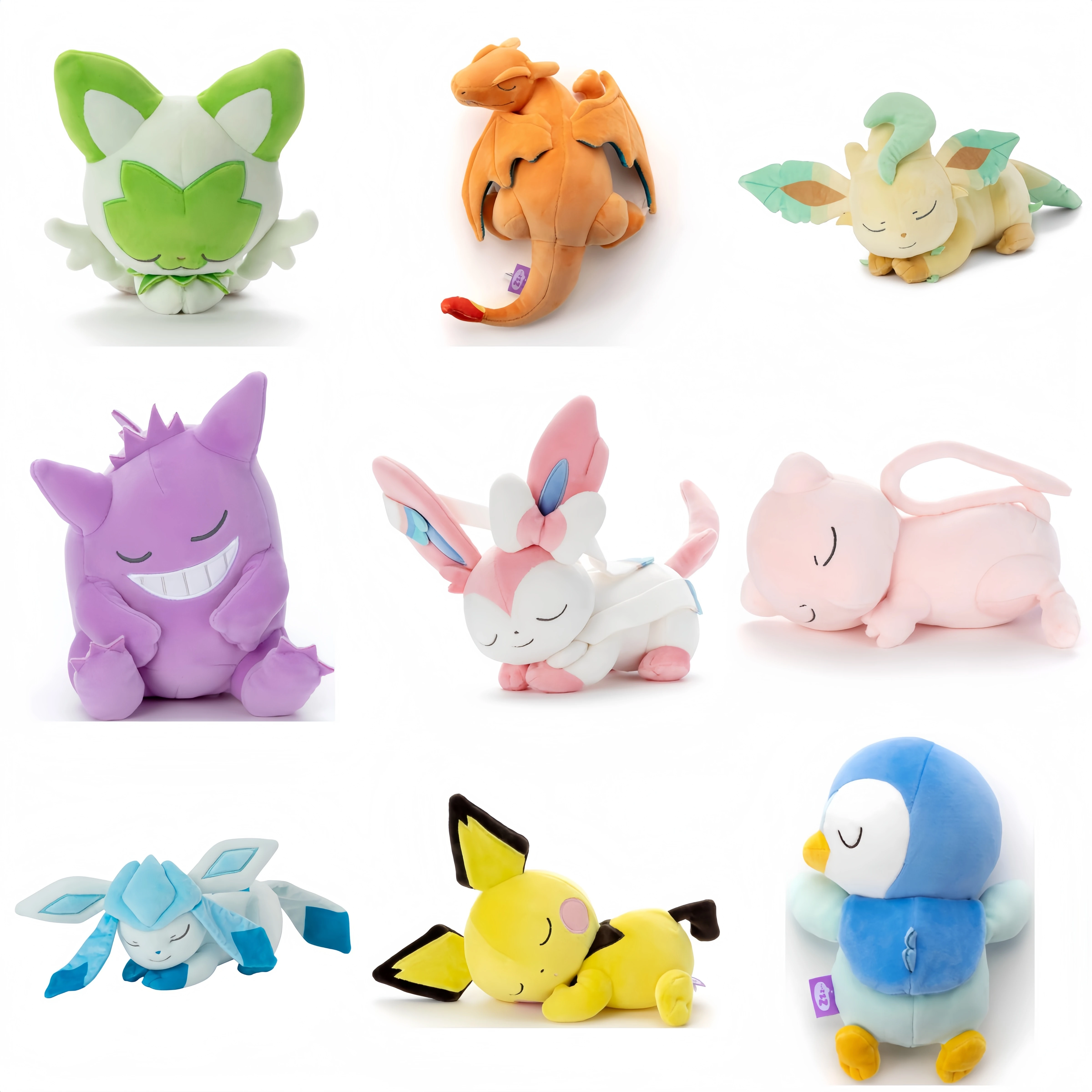 Sleeping Pokemon Eevee Evolution Glaceon Leafeon Sylveon Plushies Doll Charizard Pikachu Gengar Sprigatito Pachirisu Plush Toy