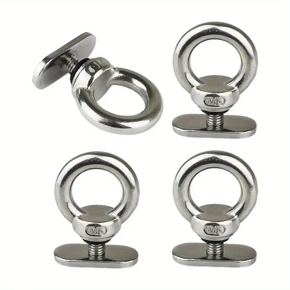 2pcs Kayak Rail Mount Accessories Sturdy Stainless Steel Tie Down Rail Mount Eyelet Precise Easy Installation Multifunctional 6