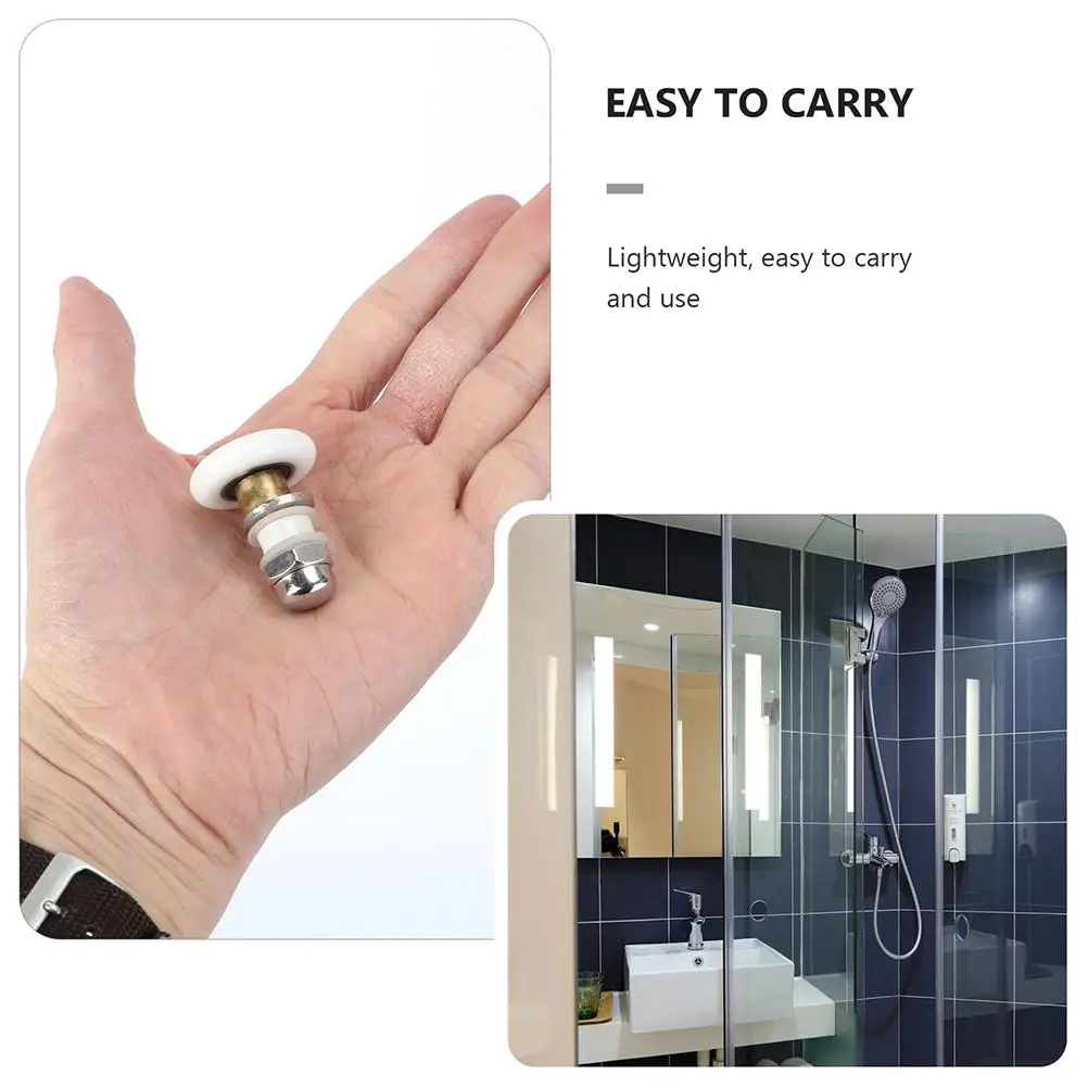 4 Pcs Glass Sliding Door Pulley Shower Rollers Replacement Pulleys Part Runners Component