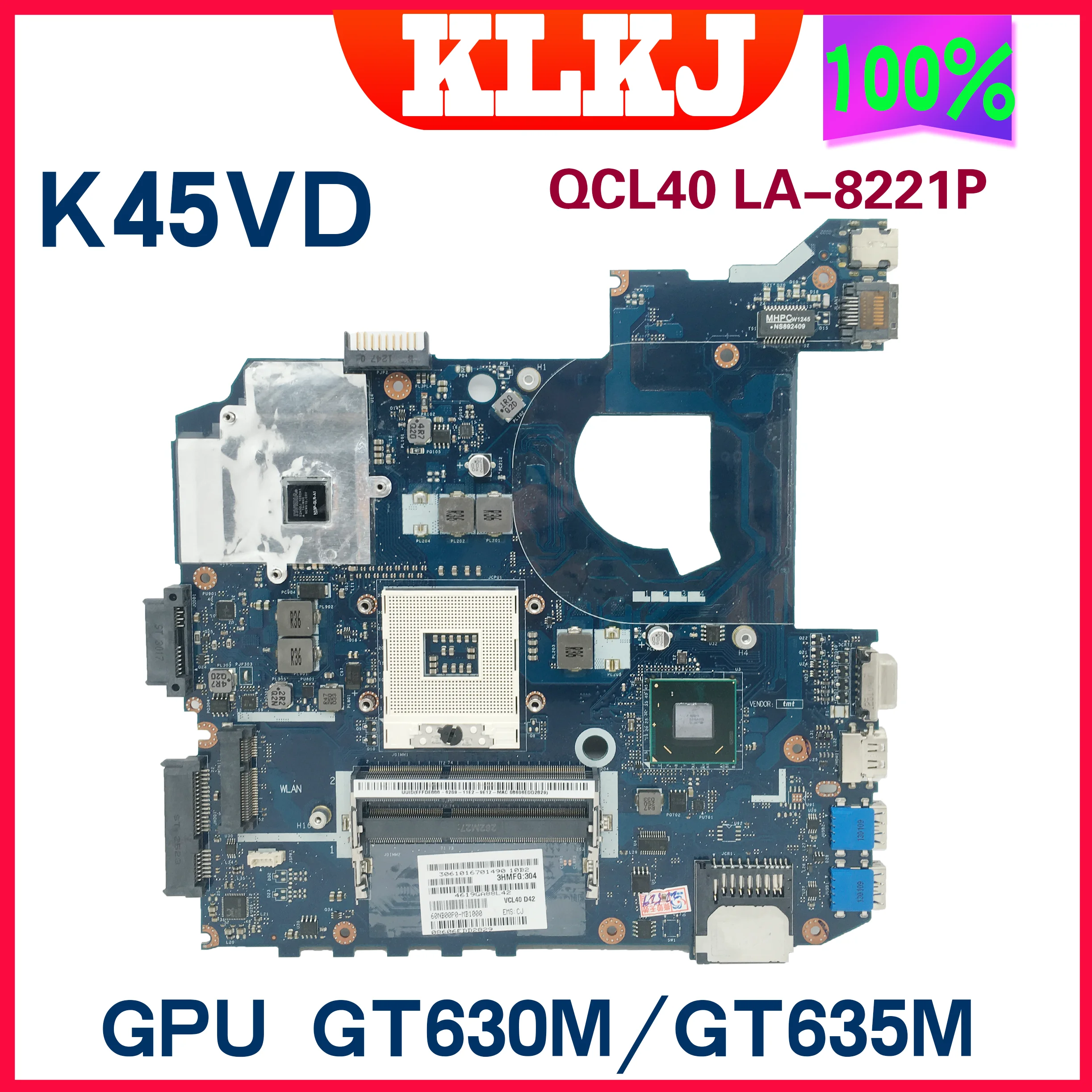 Laptop Motherboard para Asus A45v K45v K45vm K45vd Mainboard com I32370m Gt610m Gt630m Gt635m pm gm La8226p La9224p La-8221p Placa-mãe para notebook - Imagem 3