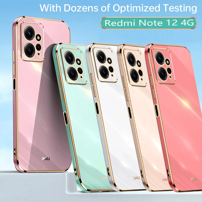 럭셔리 도금 금박 소프트 실리콘 커버, 레드미 노트 12 4G 케이스, 레드미 포코 X5 프로 플러스 12C K60E, 샤오미 13 12TPro Civi2
