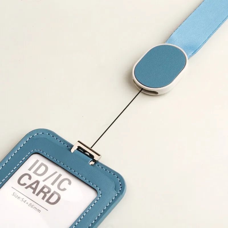 New Design Horizontal and Vertical Dual-use Style Card Holder with Badge Scalable Reel Lanyard Employee Work Id Pouch