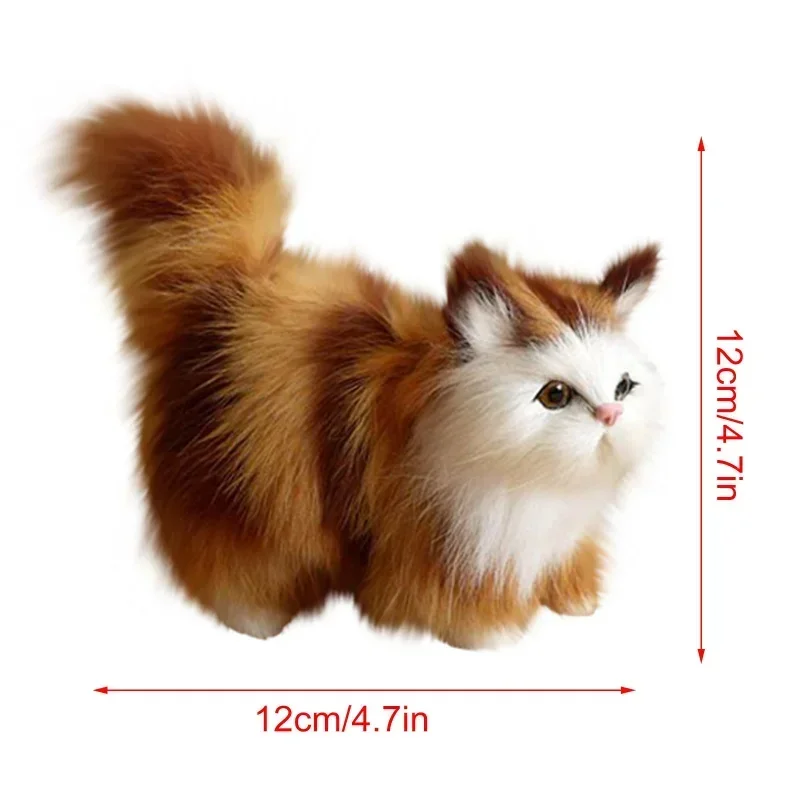 Cute Soft Stuffed Kitten Model Simulation Cat Plush Toys Fake Cat Realist Animals for Kids Girls Birthday Valentine's Day Gift 2