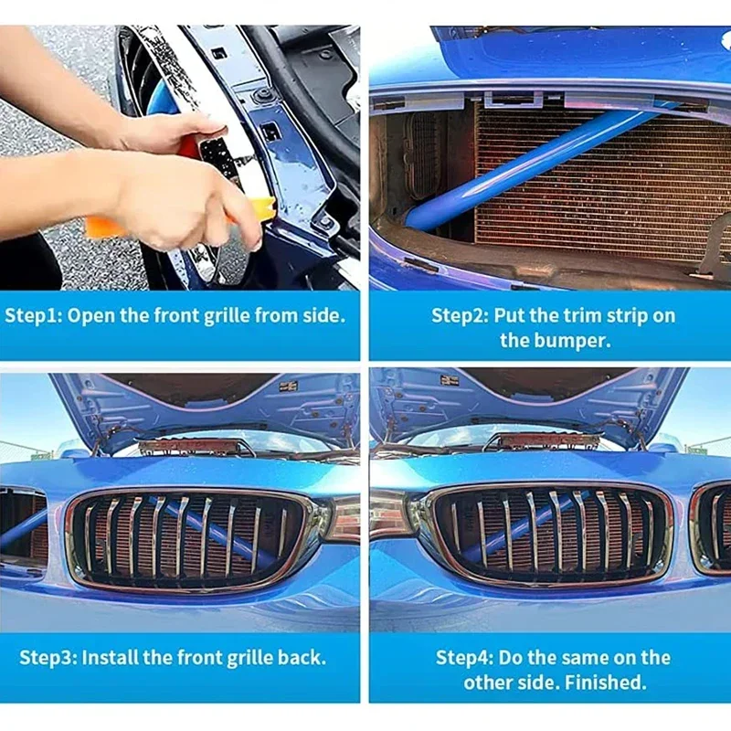 Sleek Automotive Front Grille Trim Strips