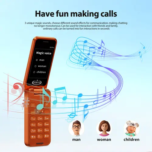 NEW SERVO X9 PRO Flip Mobile Phone 3 SIM Standby Blacklist Magic Voice Speed Dial MP4 Player FM Radio 2G GSM Foldable Cellphones - Image 3