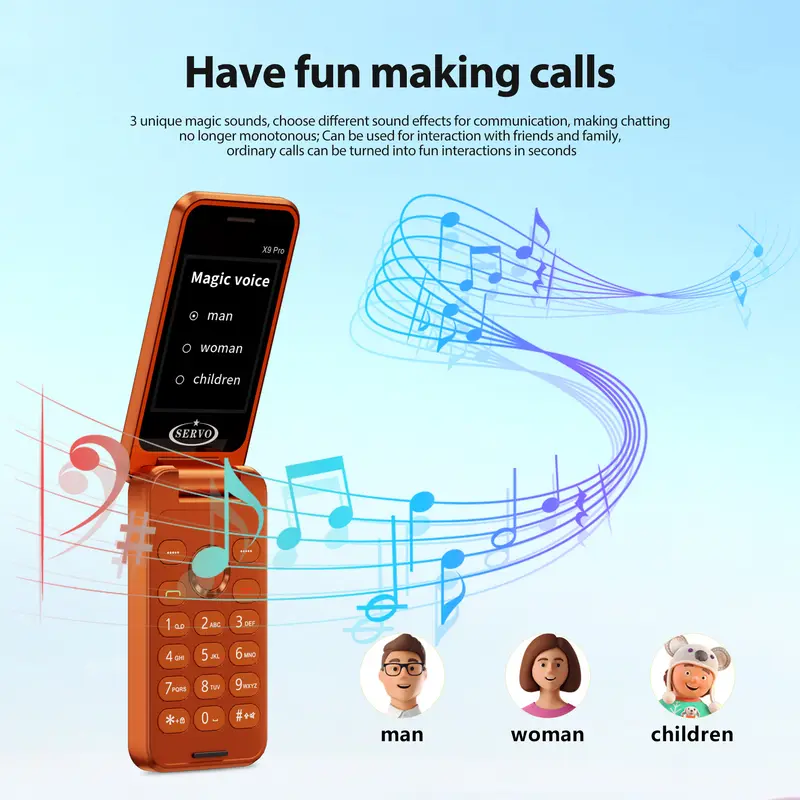 NEW SERVO X9 PRO Flip Mobile Phone 3 SIM Standby Blacklist Magic Voice Speed Dial MP4 Player FM Radio 2G GSM Foldable Cellphones - Image 3