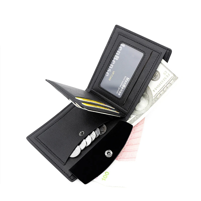 Men's Slim Wallet - Stylish Zipper Design, Card & Photo Holder, Coin Pocket - Premium PU Leather