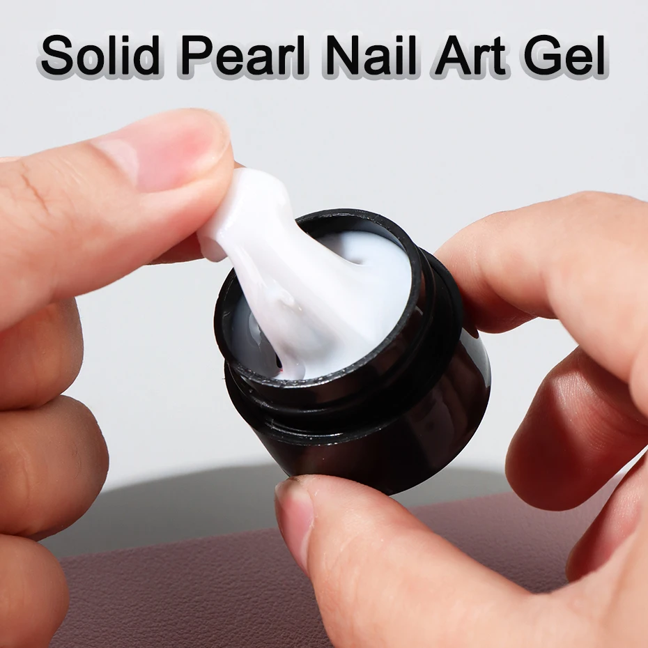 5ml 펄 화이트 3D 조형 젤 (네일 폴리쉬용, 손에 묻지 않는 연장 젤, 3D 쉐이핑 조각 꽃 젤, DIY 네일 아트 데코)