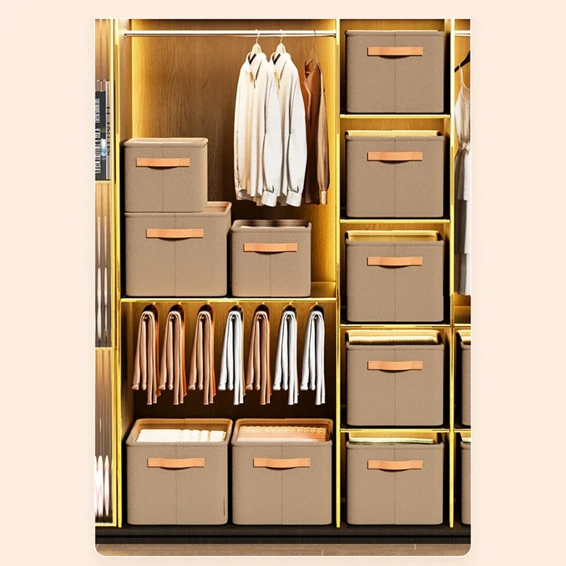 Closet Organizers Storages for Clothes Jeans Sweater T-shirt Stackable Closet Drawer Organizer Storage Bin Container Handle