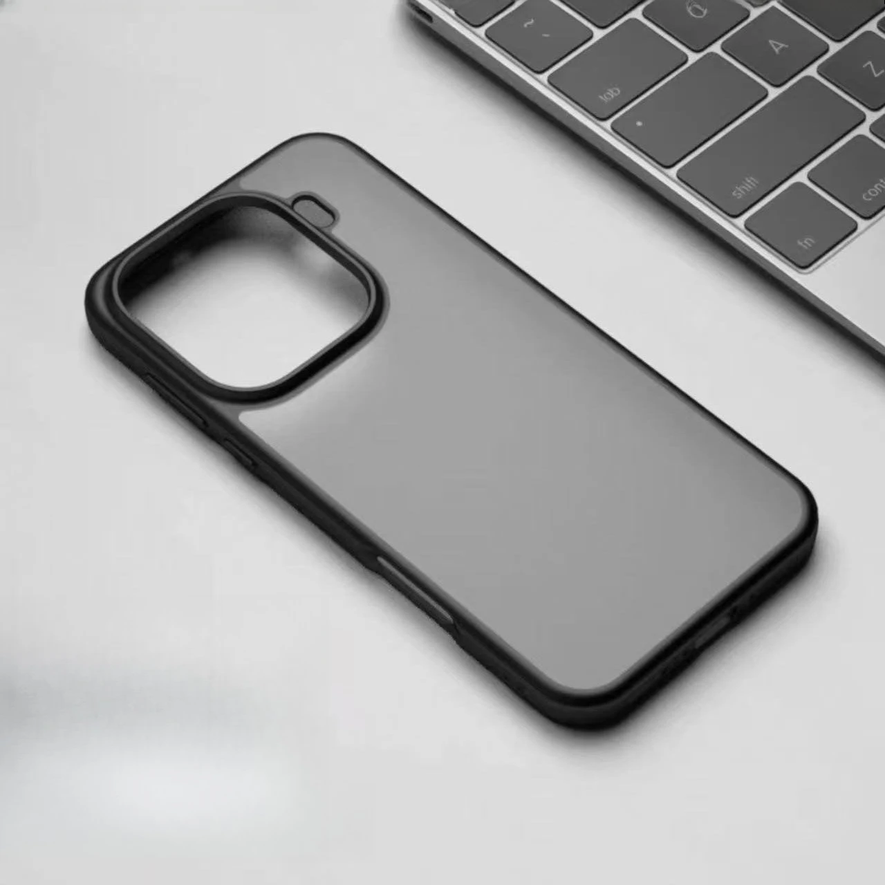 Sleek Frosted Frame Ice-Mist Transparent Shockproof Acrylic Phone Case