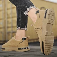 Men's Solid Work Shoes, Lace Up Comfy Soft Sole Non Slip Sneakers For Outdoor Walking, Spring And Summer 5