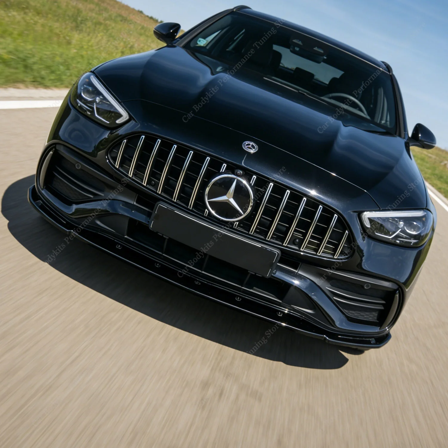 메르세데스 W206 S206 AMG-라인 글로스 블랙 프론트 범퍼 립 스포일러 스플리터 C200 C300 AMG 라인/C43 AMG 2021-2026 튜닝용