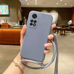 Crossbody Strap Lanyard Silicone Soft Case - TPU Back Cover for Xioami 12 12X 12S (GRAY)