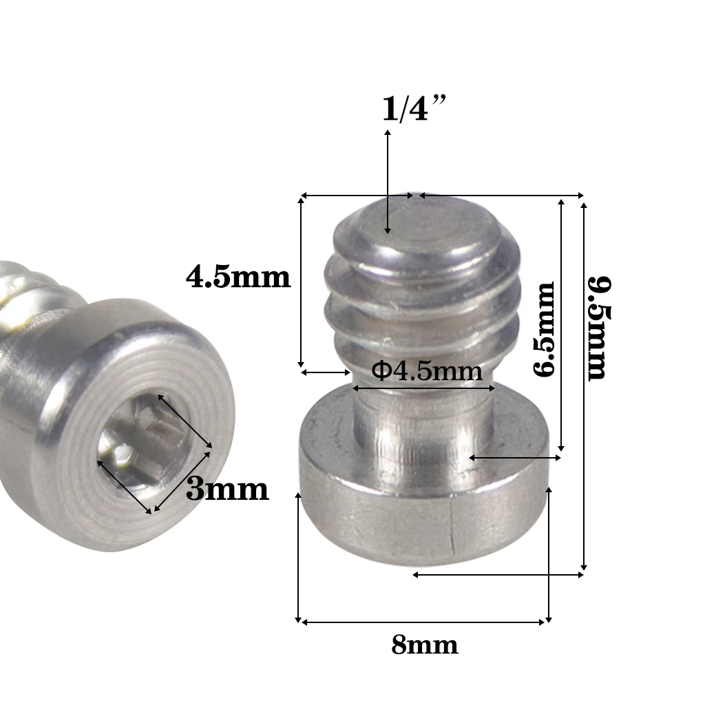 10x 1/4“-20 Screw Stainless Steel Hex Hexagon 3.0 Socket for
