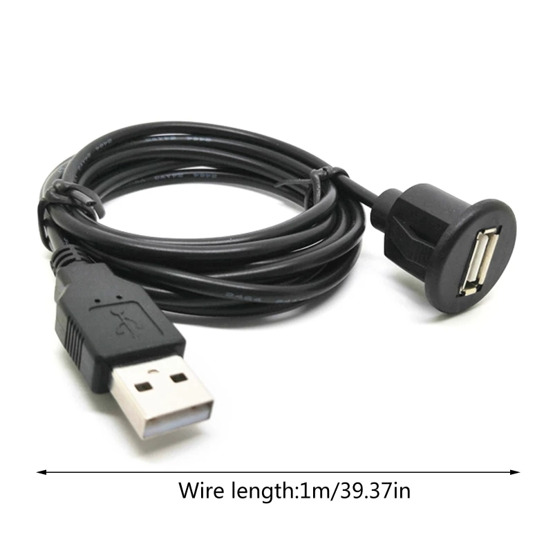 자동차 대시보드 매립형 오디오 라인 USB 2.0 포트 패널 연장 케이블 소켓