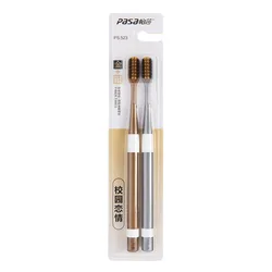 Premium Bamboo Charcoal Ultra-Soft Toothbrush Set (Grey Gold)