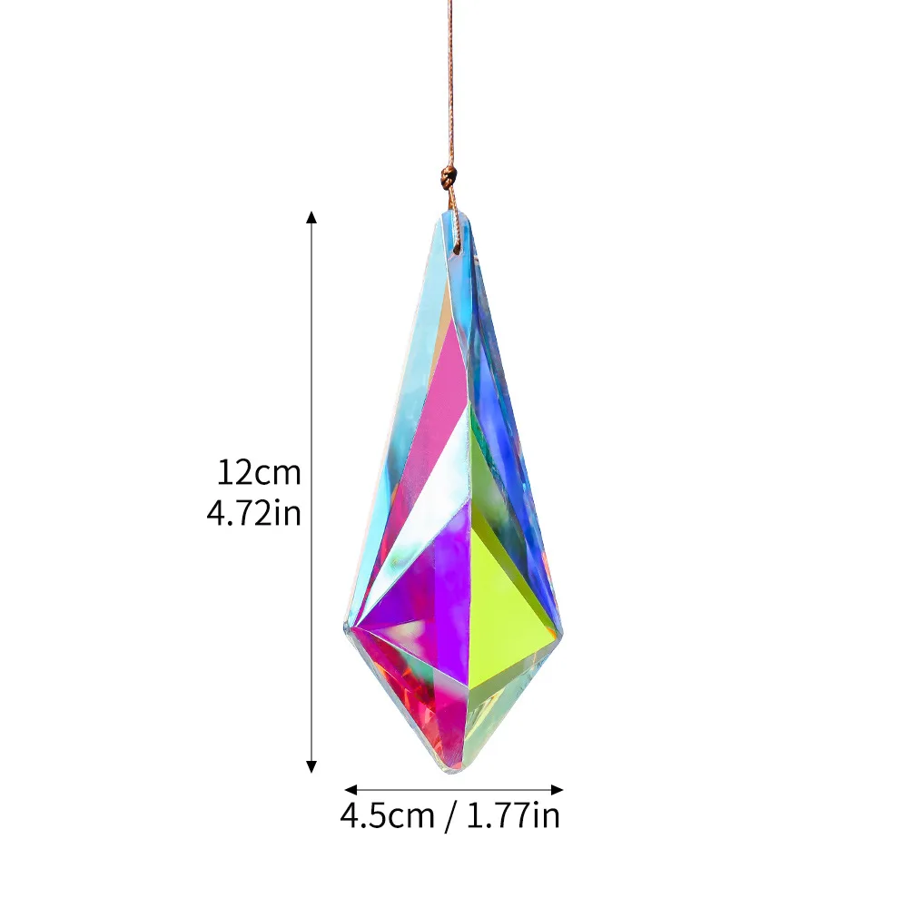 120mm Rainbow Crystal Suncatcher For Windows Garden Hanging Decor Glass Prism Pendant