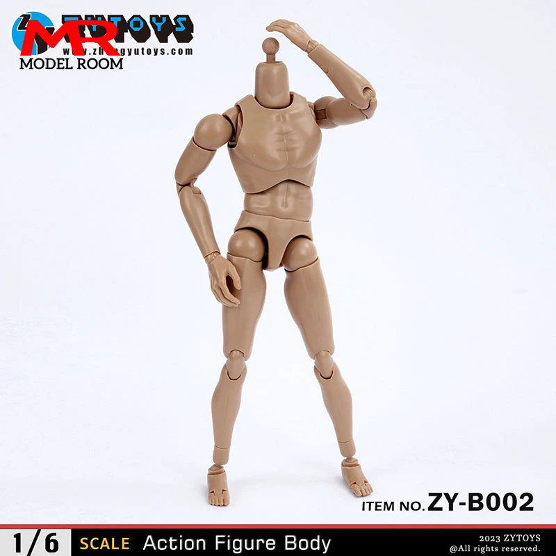 ZYTOYS ZY-B001 B002 B003 B004 1/6 Männlicher Weizen-Schwarzer Gelenkkörper 25,5 cm Männlicher Soldat Schmale breite Schulter Flexible Actionfigur – Detail 13