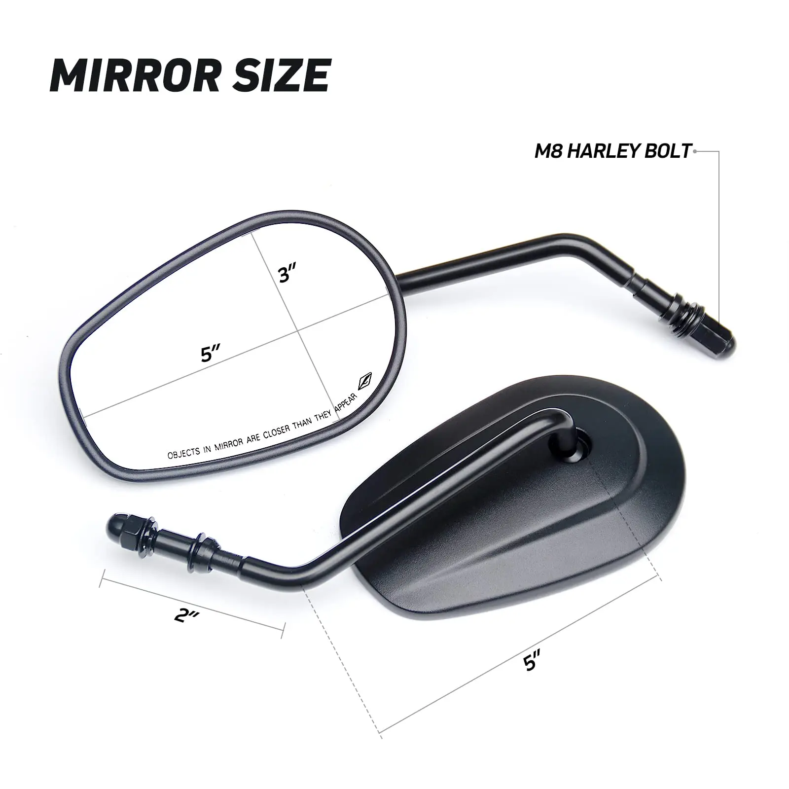 Long Black Motorcycle Mirrors For 1990-2018 Harley Davidson Sportster 883 1200 E - Foto 3