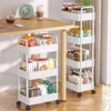 Mobile Storage Rack Kitchen Organizers Trolley Gap Rolling Toys Cart Living Room Snacks Shelf With Wheels Muti-Tier Bookshelf 5