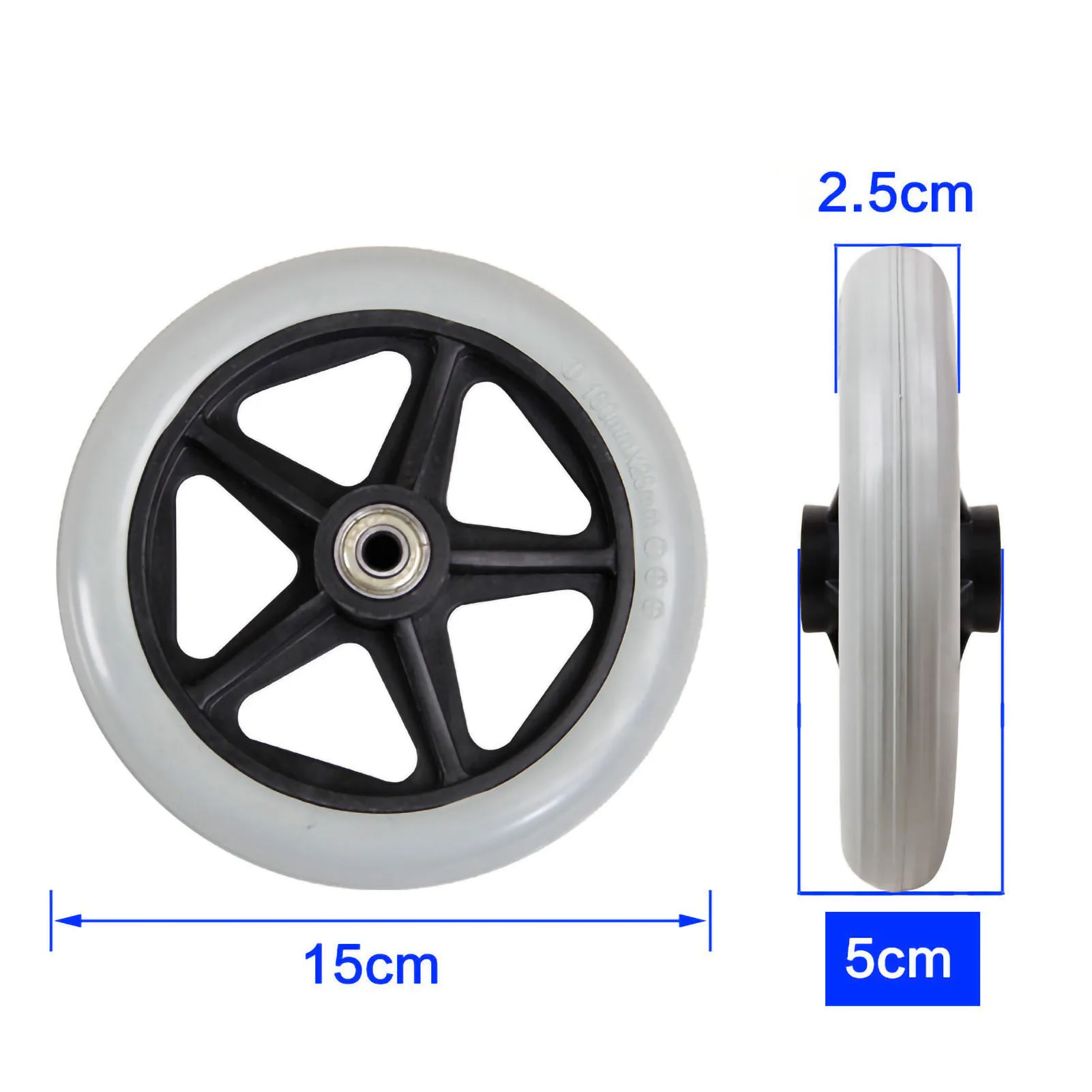 Wheelchair Caster Wheelchair Front Wheel 6 Inch Wheelchair Casters Small Cart Rollers Chair Wheel for Wheelchair Accessories 2