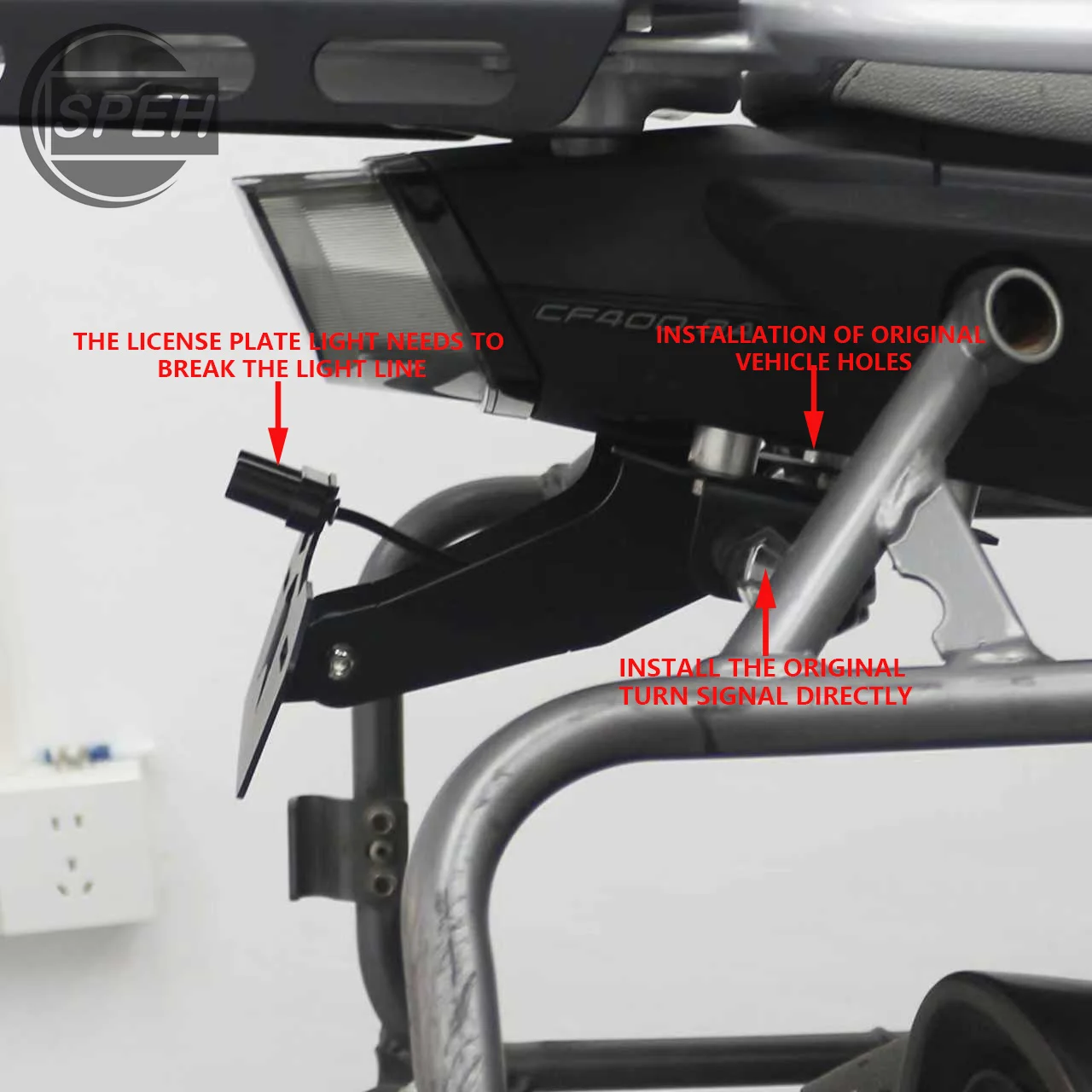 CFMOTO CF MOTO 450MT 테일 티디 펜더 엘리미네이터 번호판 브래킷 번호판 홀더 지지대 오토바이 액세서리