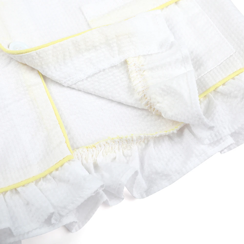 Wholesale 100% Cotton White Baby Clothes Toddler Boys Girls Pajamas Sets Sleepwear 2024 Summer Sibling Outfits Kids Pyjamas