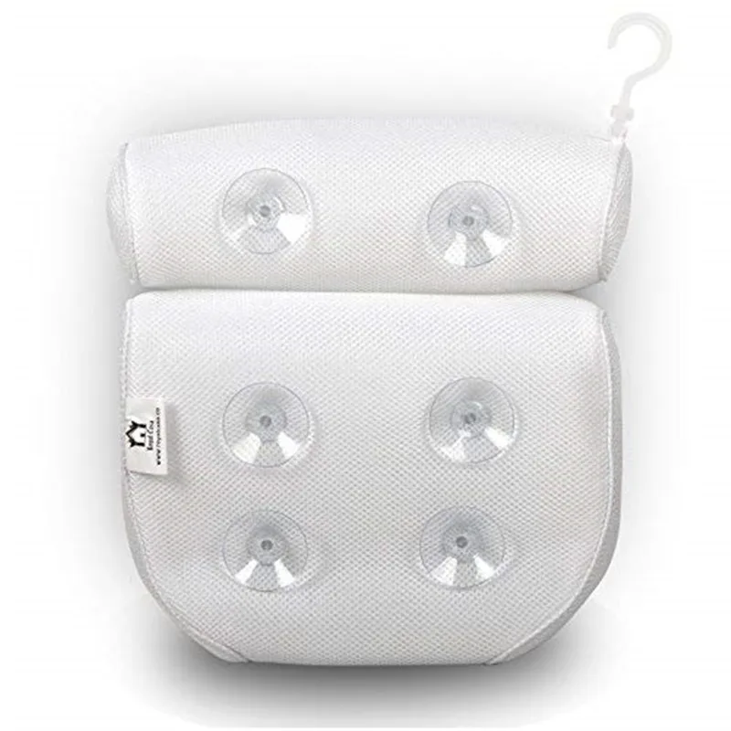 Bath Pillow Spa Non-Slip Bath Pillow Cushioned Bath Tub Spa Pillow Bathtub Head Rest With Suction Cups For Neck Back Bathroom Supply