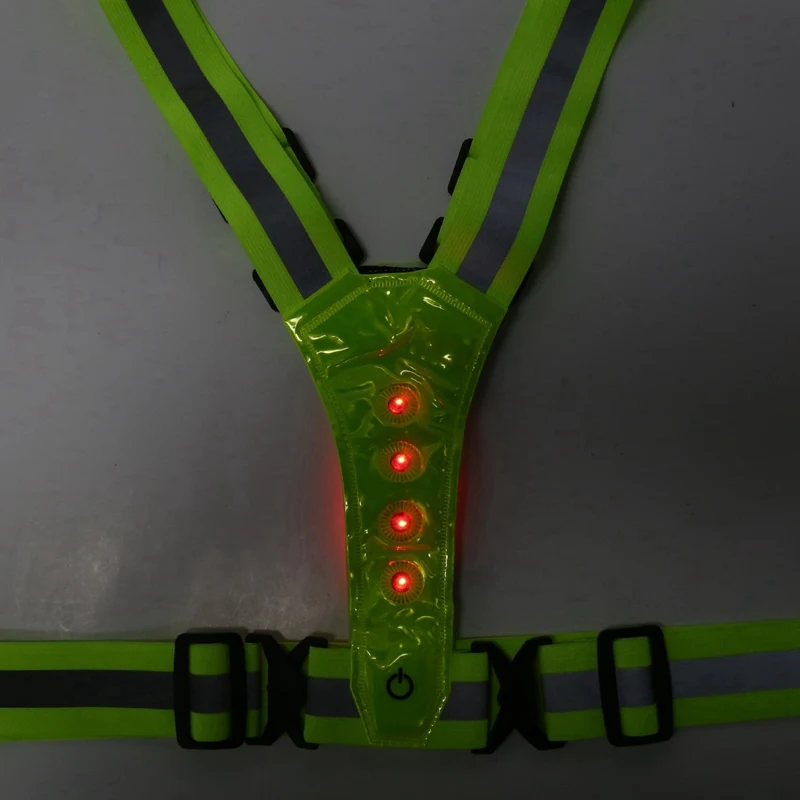 2X 반사 조끼, 조정 가능, 높은 가시성 조끼, 8 개의 LED 램프가 있는 안전 조끼, 높은 가시성