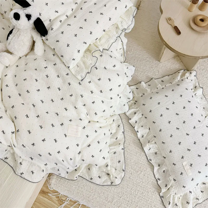 Duvet cover Children's Cotton Bedding Set Cotton Muslin Duvet Cover Set Twin Size with Pillow Covers