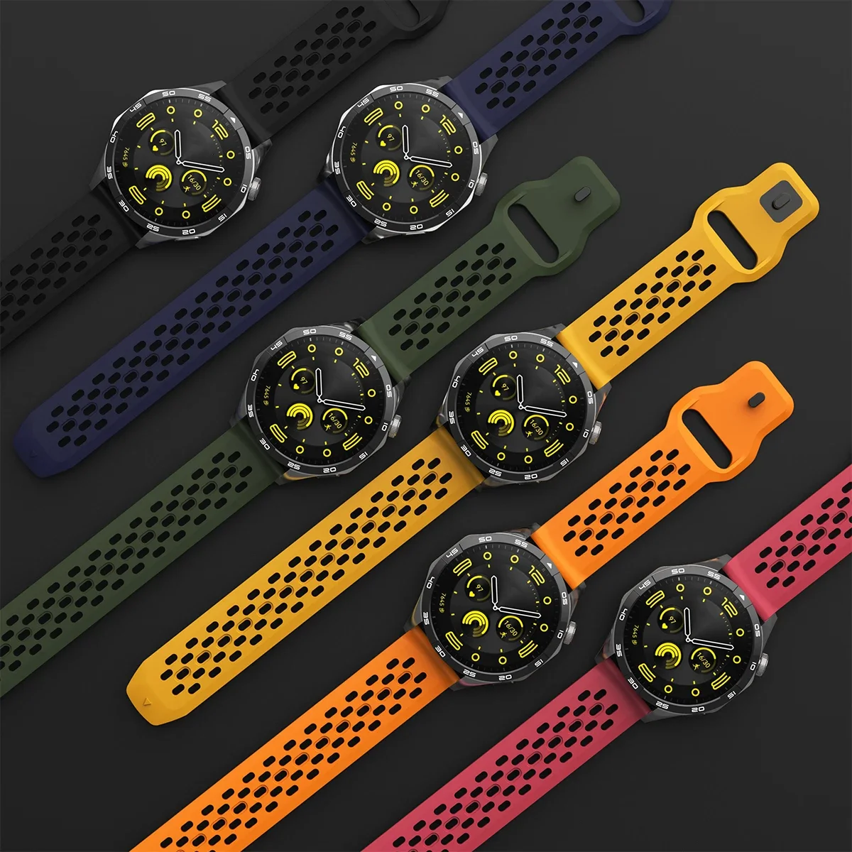 Silicone Breathe Band Strap, 18-22mm Adjustable Bracelet