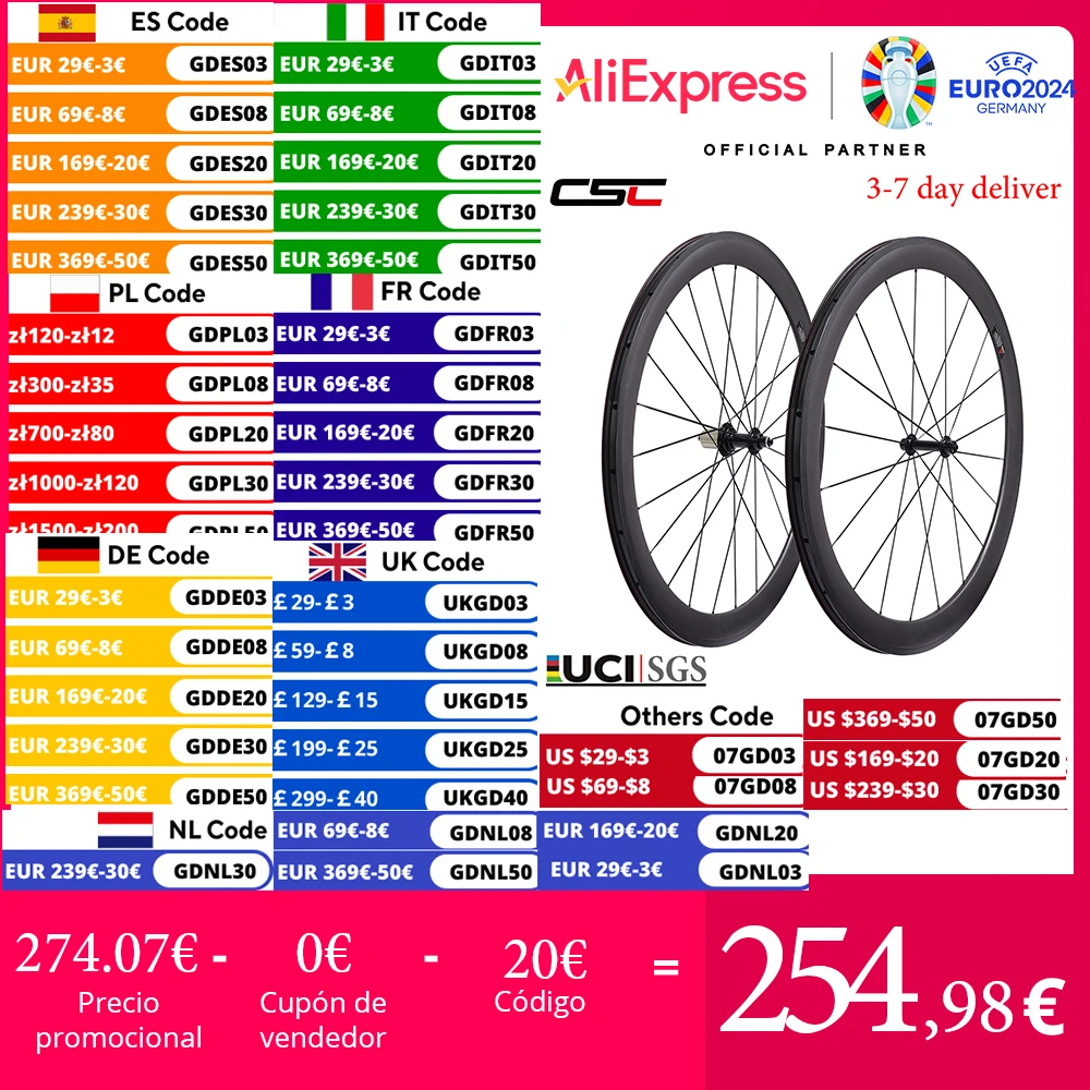RUJfeast-Jeu de roues de vélo de route ultra-légères, 700C, profondeur