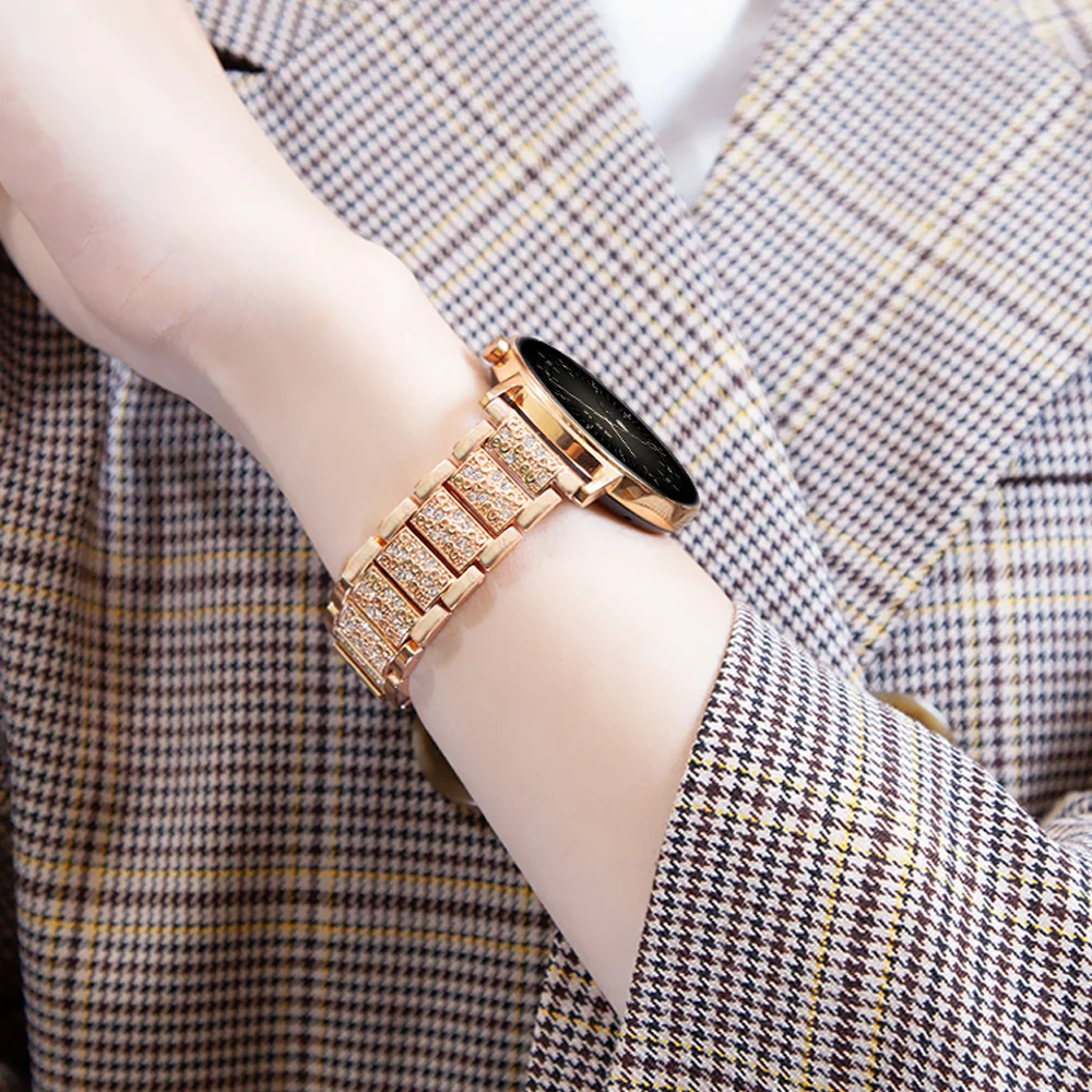 20mm 22mm Diamond Band for Samsung Galaxy Watch 7/6/5 pro/4/Classic/active Gear s3 Metal bracelet Huawei GT/2/GT2/3 Pro 4 strap