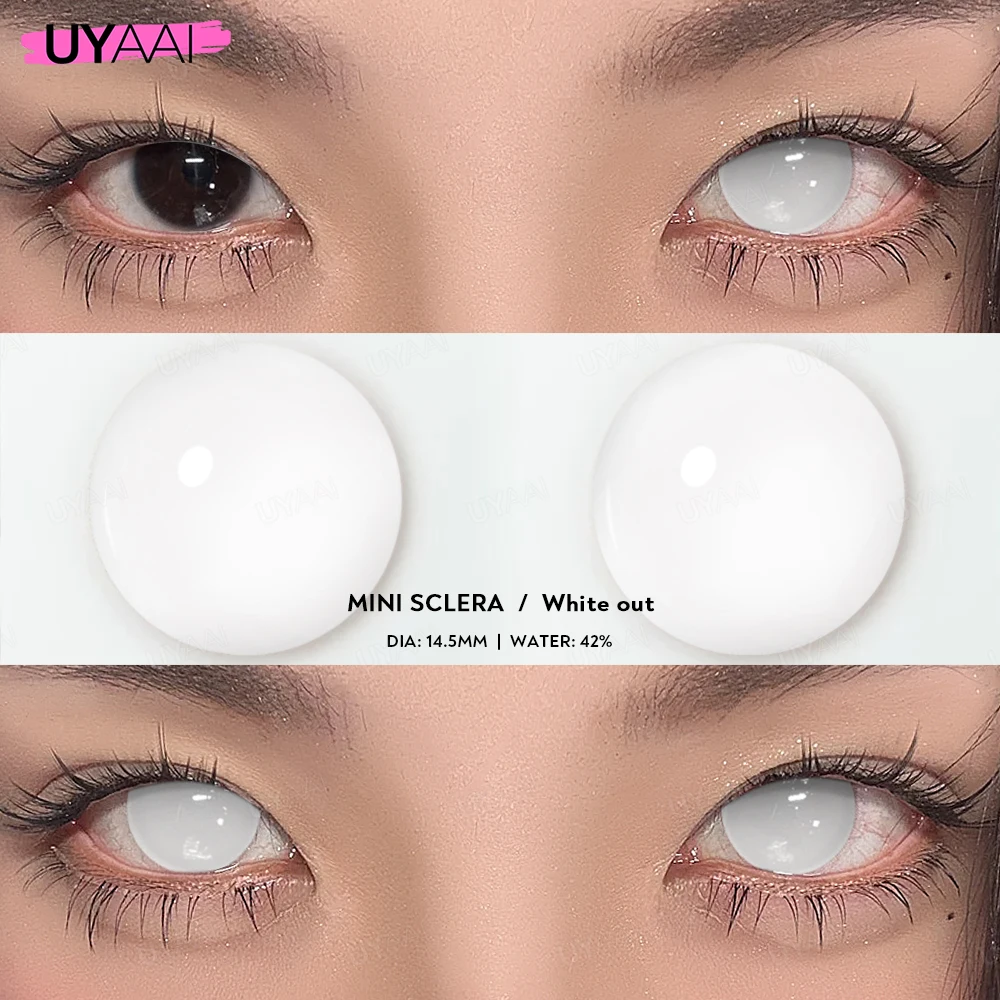 Cosplay Multicontacts Colored Lenses for Halloween - White, Red, Black, Purple