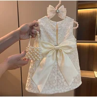Toddler Baby Girls Classic Dresses Kids Heart Elegant Wedding Princess Party Dress Children Birthday Baptism Formal Clothing