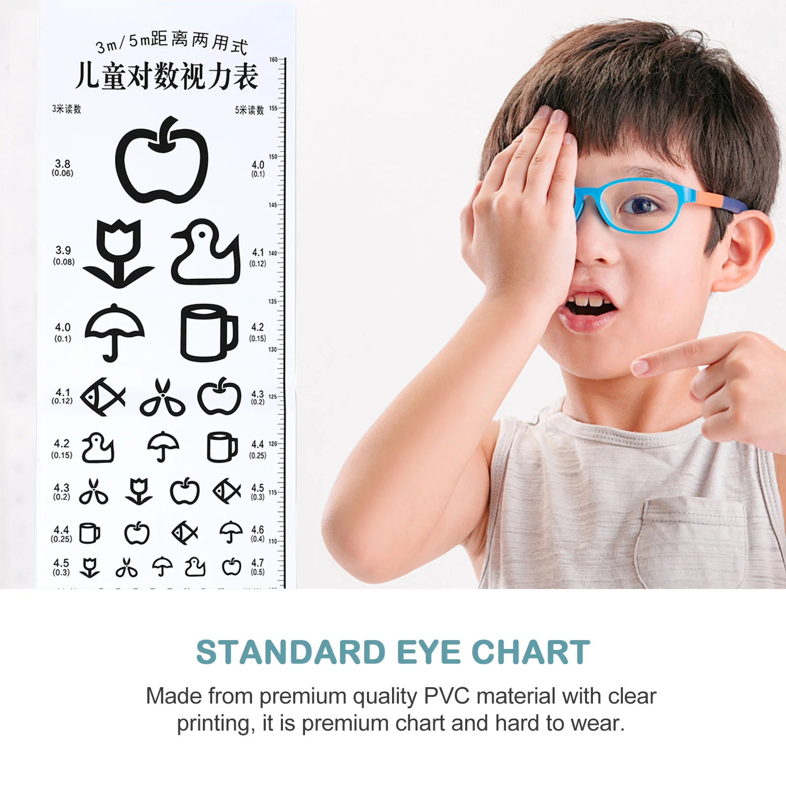 Chart Eye Vision Visual Kids Test Exam Color Snellen Distance Testing Wall Kindergarten Pediatric Poster Set Pocket Acuity