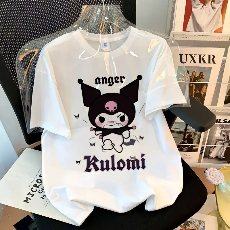 

Kawaii Sanrio Short-Sleeved Kuromi Accessories Cute Cartoon Anime T-Shirt Half Sleeve Jacket Tops Toy for Girls Gift