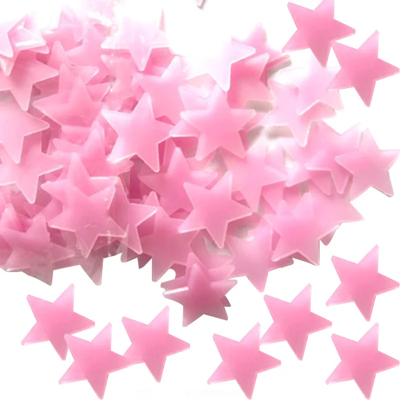 100pcs 3D Glowing Stars Wall Sticker Removable Wall Decals Glow Color Luminous Fluorescent Stickers For Kids Bedroom Rooms Decor luminous wall stickers fluorescent stickers 3d wall stickers