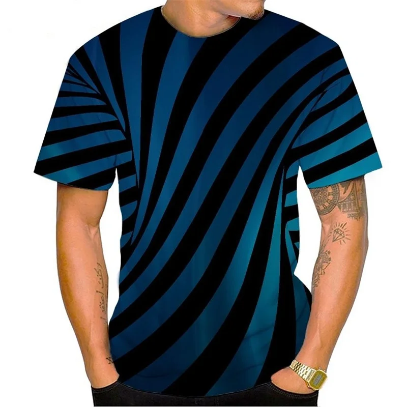 

Torus Optical Illusions 3D Print T Shirt Men Fashion Colorful Hypnotic Vertigo Hip Hop T-shirt Comfortable Short Sleeve Tops